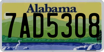 AL license plate 7AD5308