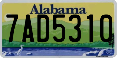 AL license plate 7AD5310