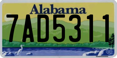 AL license plate 7AD5311