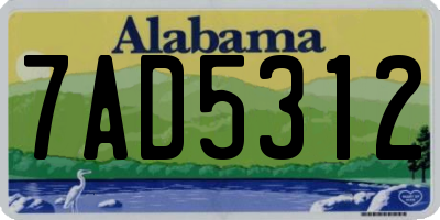 AL license plate 7AD5312