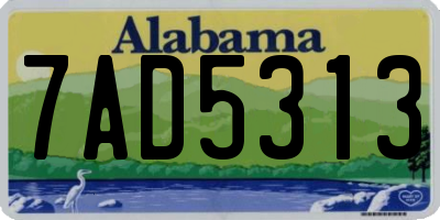 AL license plate 7AD5313