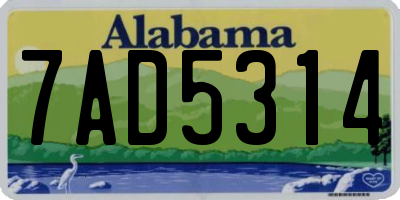 AL license plate 7AD5314