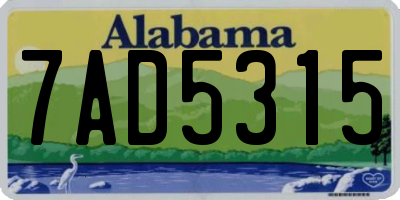 AL license plate 7AD5315