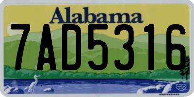 AL license plate 7AD5316