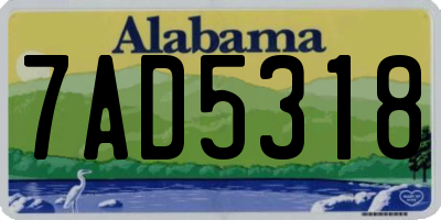 AL license plate 7AD5318