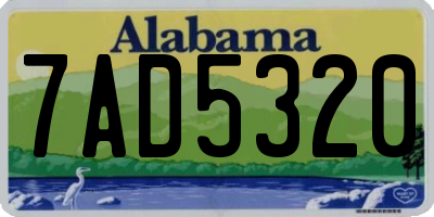 AL license plate 7AD5320