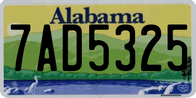 AL license plate 7AD5325