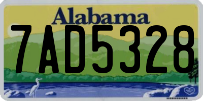 AL license plate 7AD5328