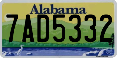 AL license plate 7AD5332