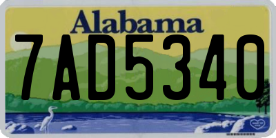 AL license plate 7AD5340