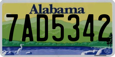 AL license plate 7AD5342