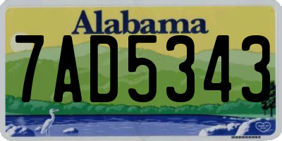 AL license plate 7AD5343