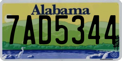 AL license plate 7AD5344