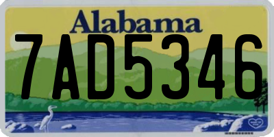 AL license plate 7AD5346
