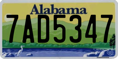 AL license plate 7AD5347