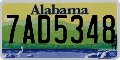 AL license plate 7AD5348