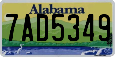 AL license plate 7AD5349
