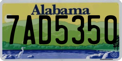 AL license plate 7AD5350