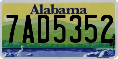 AL license plate 7AD5352
