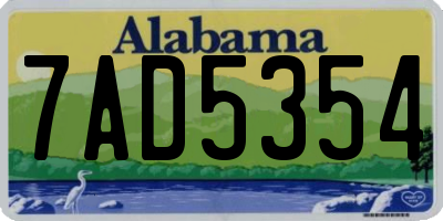 AL license plate 7AD5354
