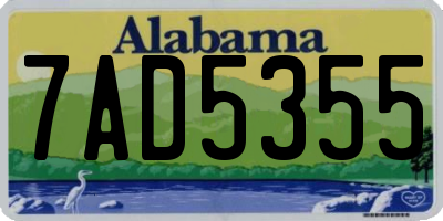 AL license plate 7AD5355