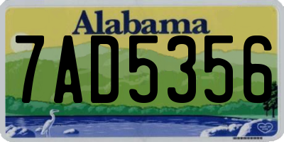 AL license plate 7AD5356