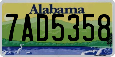 AL license plate 7AD5358