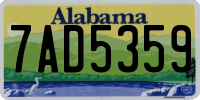 AL license plate 7AD5359