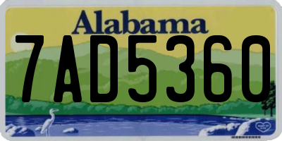 AL license plate 7AD5360