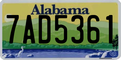 AL license plate 7AD5361