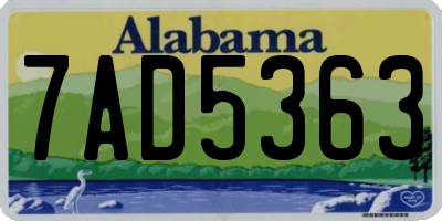 AL license plate 7AD5363