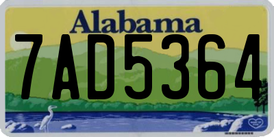 AL license plate 7AD5364