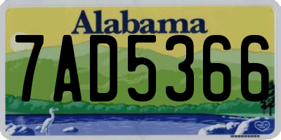 AL license plate 7AD5366