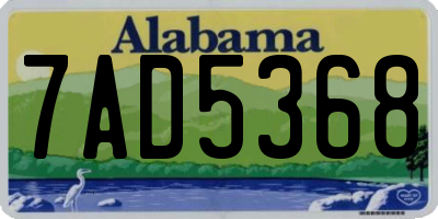AL license plate 7AD5368