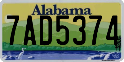 AL license plate 7AD5374