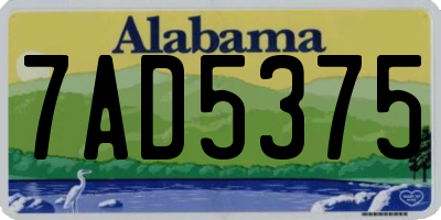 AL license plate 7AD5375