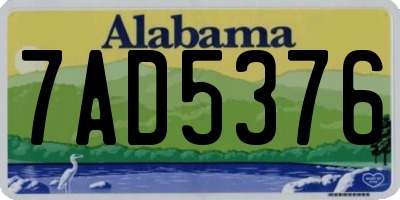 AL license plate 7AD5376