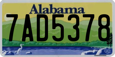 AL license plate 7AD5378