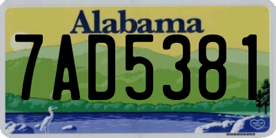 AL license plate 7AD5381