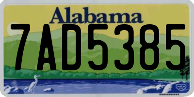 AL license plate 7AD5385