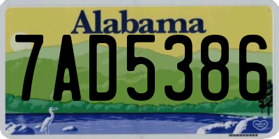 AL license plate 7AD5386