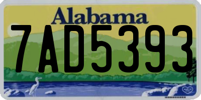 AL license plate 7AD5393