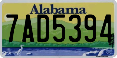 AL license plate 7AD5394