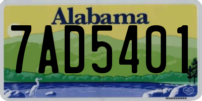 AL license plate 7AD5401