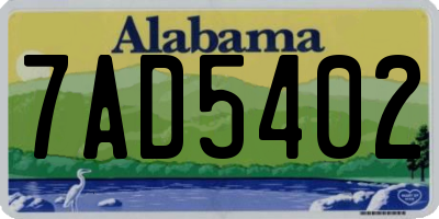 AL license plate 7AD5402