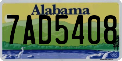AL license plate 7AD5408