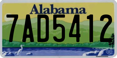 AL license plate 7AD5412