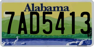 AL license plate 7AD5413