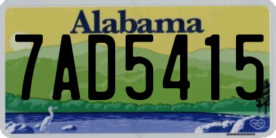 AL license plate 7AD5415