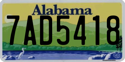 AL license plate 7AD5418